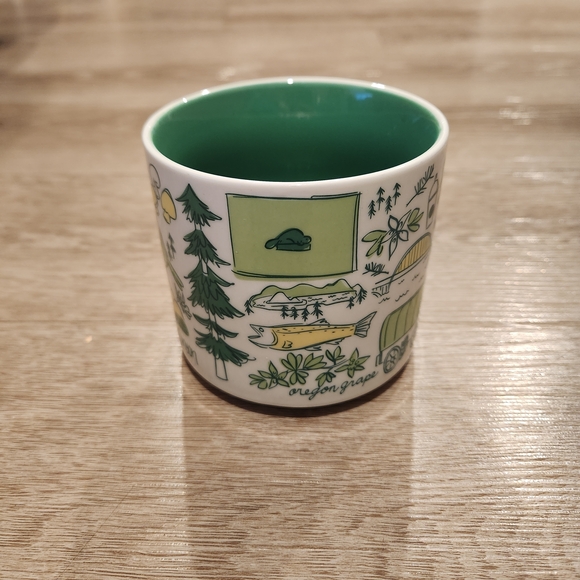 Starbucks Oregon Been There Across The Globe Series Green Collectable Mug GUC - Picture 2 of 4